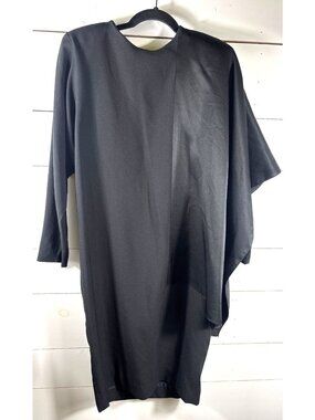 Steven Stolman Black Draped Sleeve Dress Size 5/6 85% Triacetate 15% Polyester